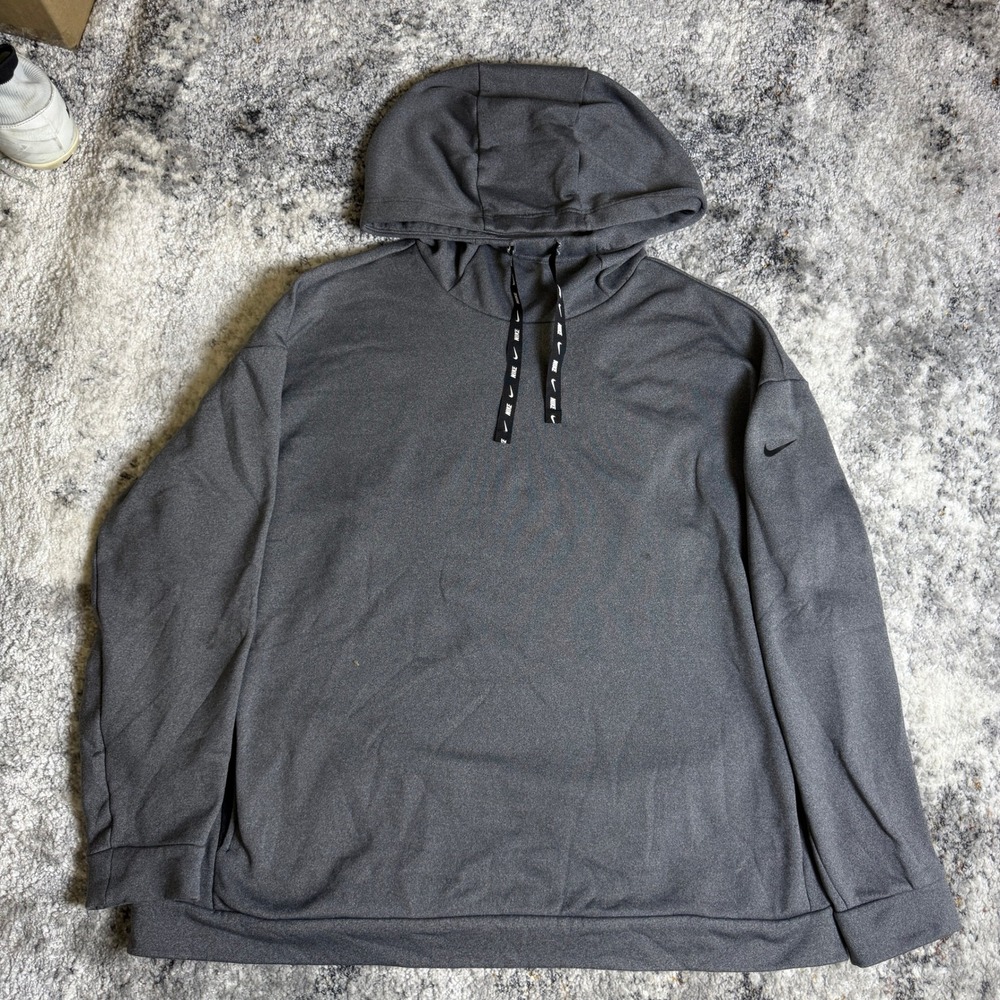 Nike Mens Therma-FIT Pullover Hoodie‎ Gray Fleece Sweatshirt Large CU6260-071